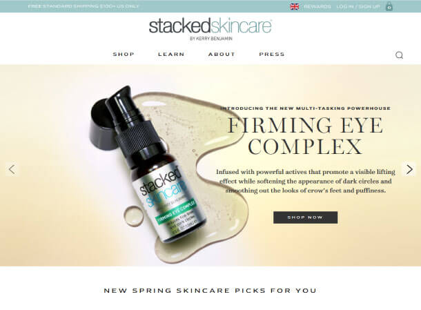 Stacked Skincare Home Page