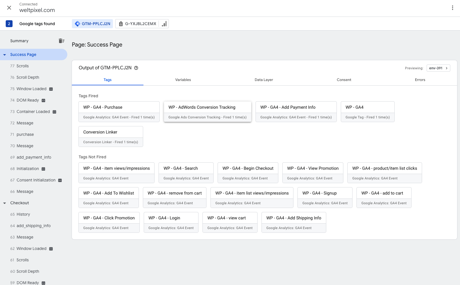 Google Tag Assistant Conversion Tracking Tag