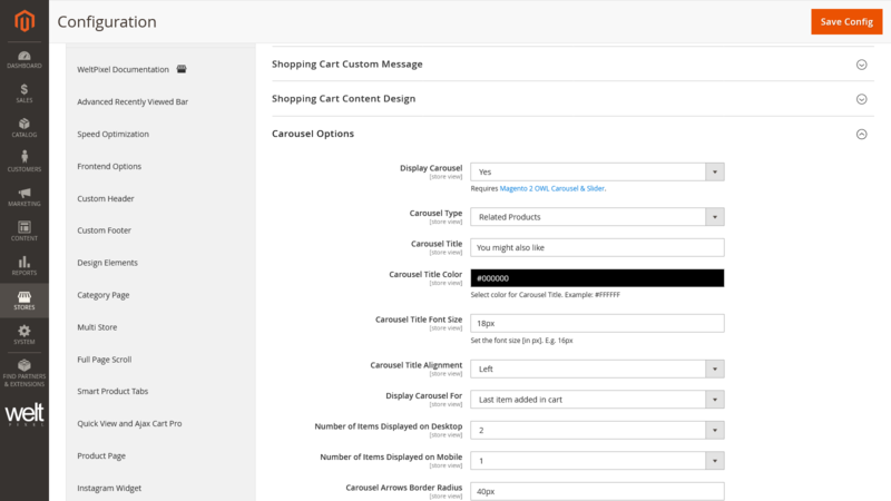 Enable Quick Cart Carousel