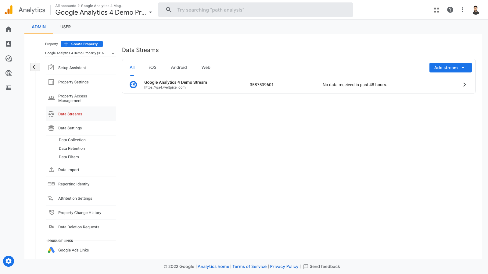 Google Analytics 4 Data Stream