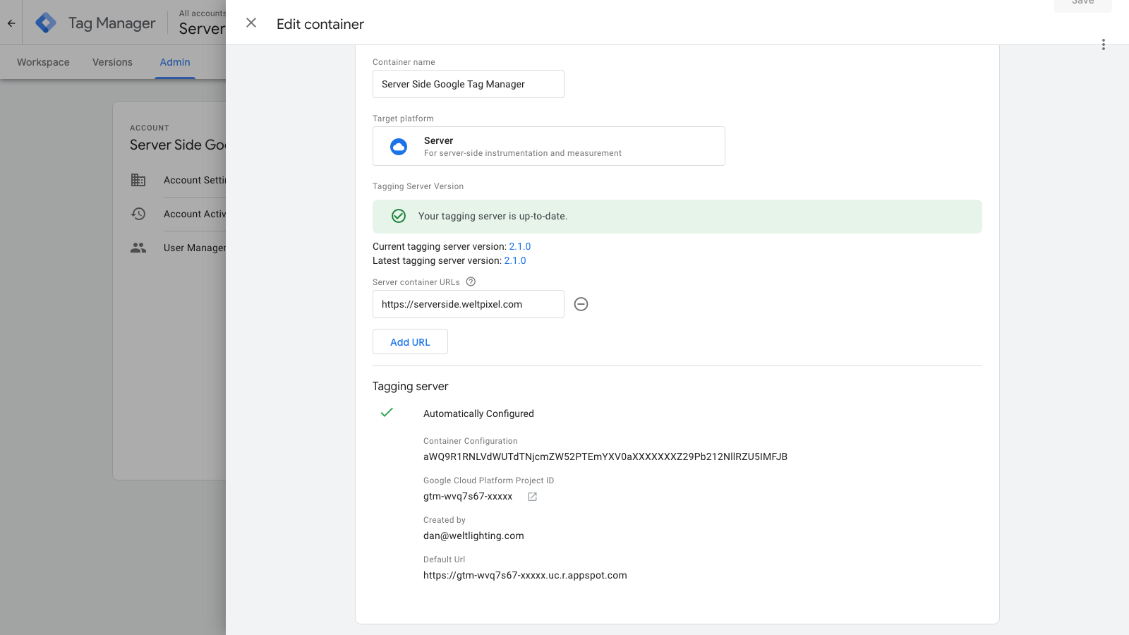 Google Tag Manager Project ID