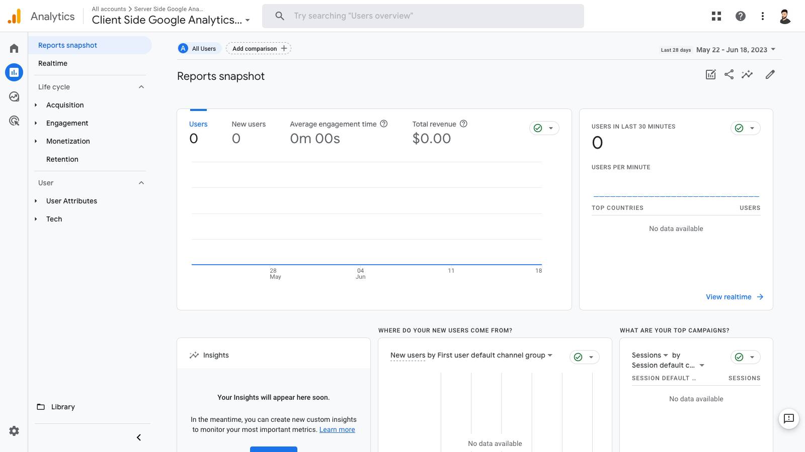 Google Analytics Reports Snapshot