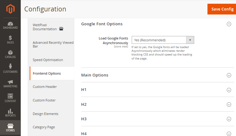 WeltPixel Frontend Options