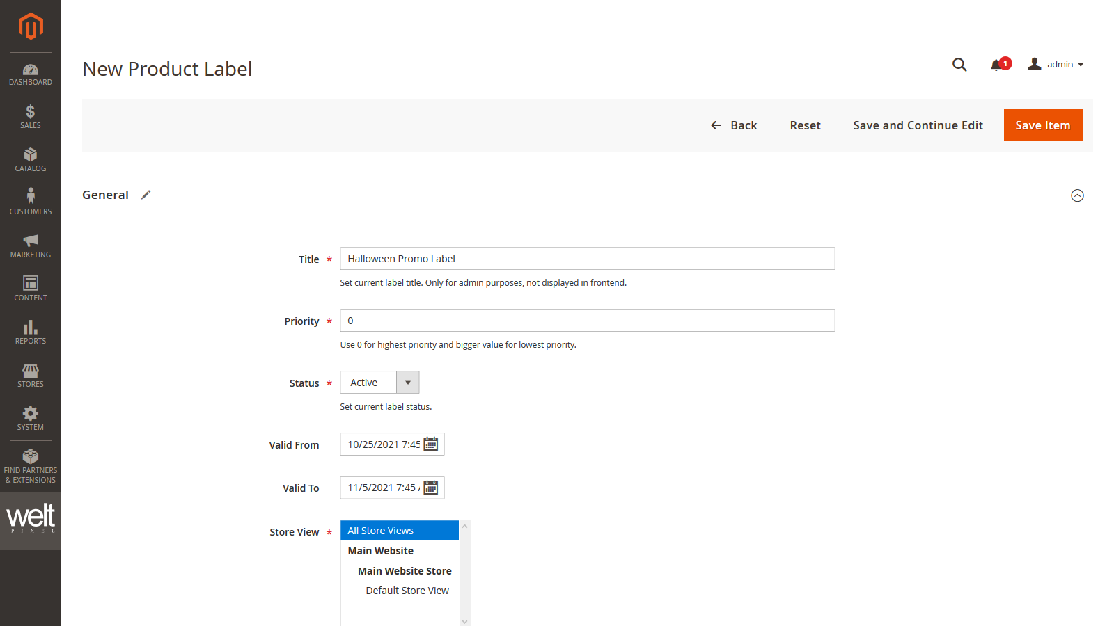 WeltPixel Product Labels - Basic Config