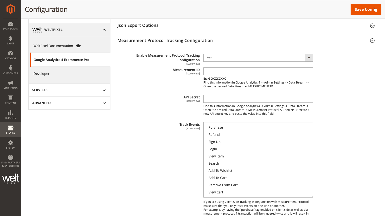 Google Analytics 4 Measurement Protocol Settings Expanded