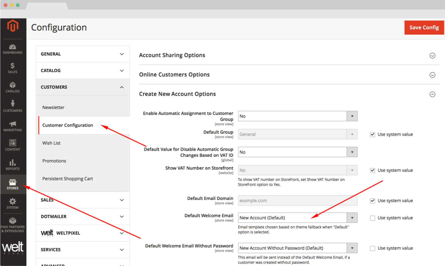 Magento 2 Transactional Email Template Editor Extension configuration customer emails