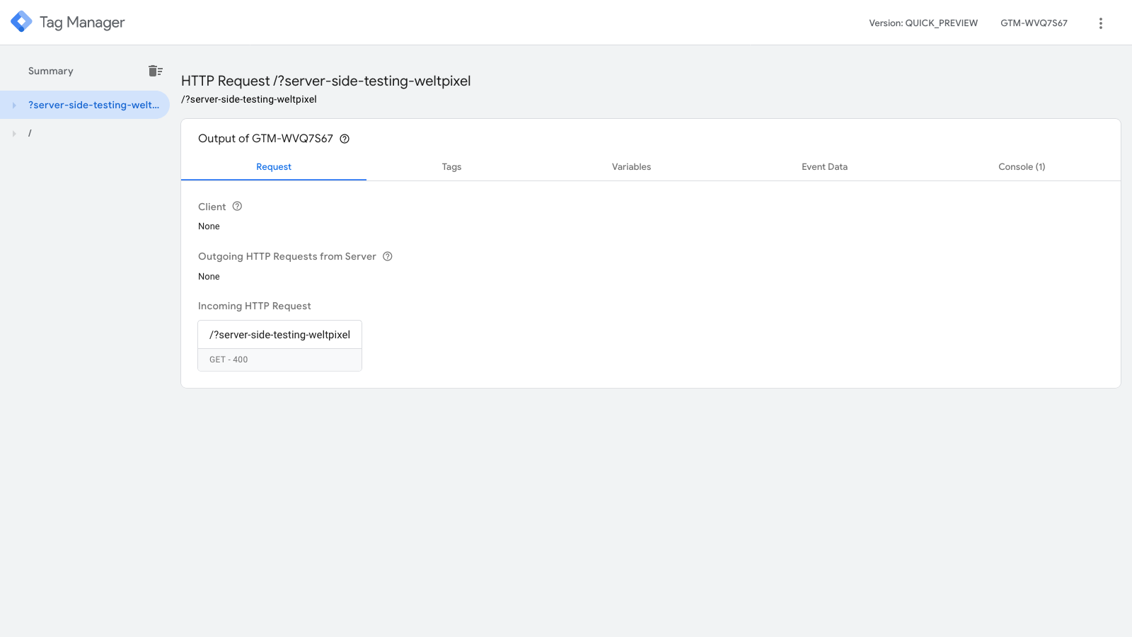 Server-Side Google Tag Manager Request Data