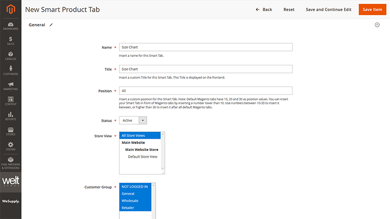 Magento 2 Custom Product Page Tabs Configuration