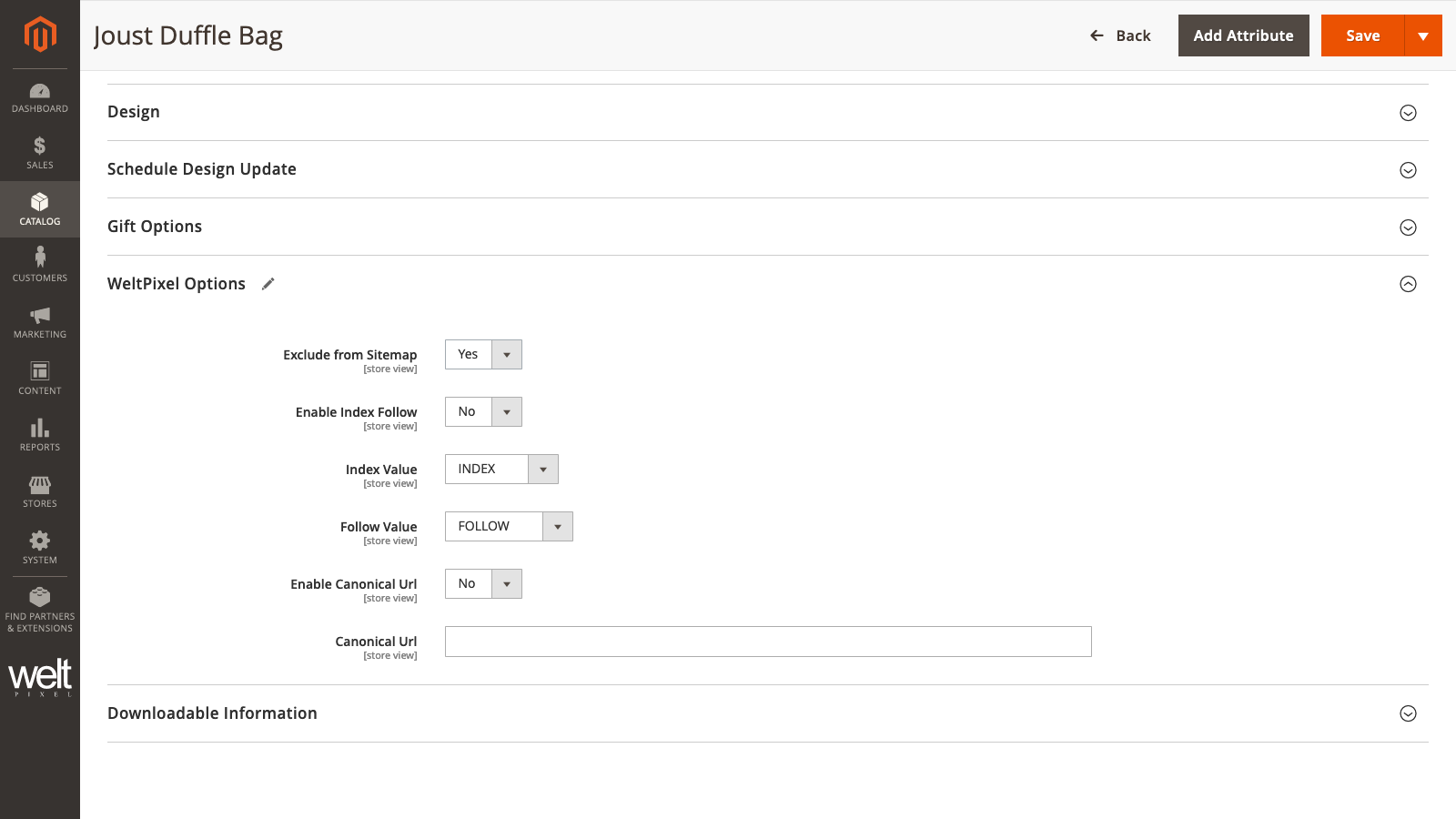 WeltPixel XML Sitemap Magento 2 Exclude