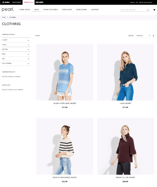 magento 2 theme pearl