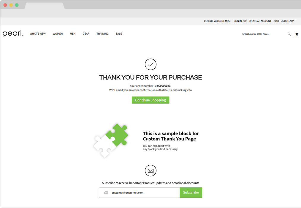 magento 2 custom checkout thank you page thank you for your offer